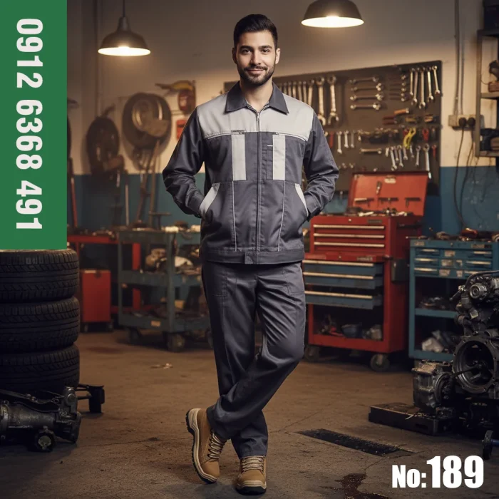 لباس کار مهندسی سیناورک کاپشن شلوار طوسی استخوانی پارچه فلامنت کجراه