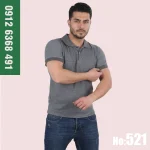 تیشرت-مردانه-کار-تی-شرت-جودون-یقه-دار-خنک-نخی-ملانژ-طوسی