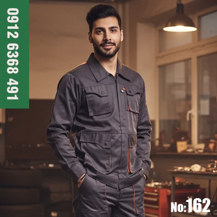 لباس کار مهندسی بوفالو طوسی نارنجی پروشات
