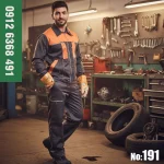 لباس کار مهندسی سیناورک کاپشن شلوار طوسی زرد پارچه فلامنت کجراه